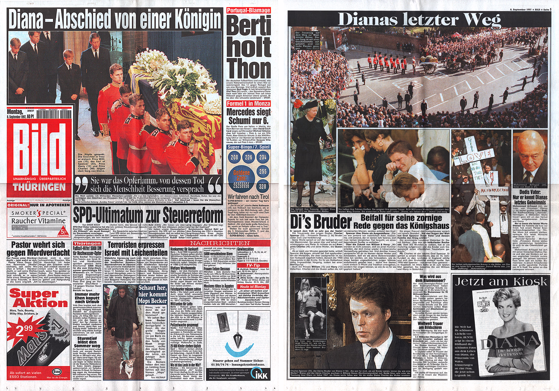 Bildzeitung - Dianas - Abschied von einer Königin - Axel Springer (gest. 1985) Bildzeitung - Dianas - Abschied von einer Königin - Axel Springer (gest. 1985)